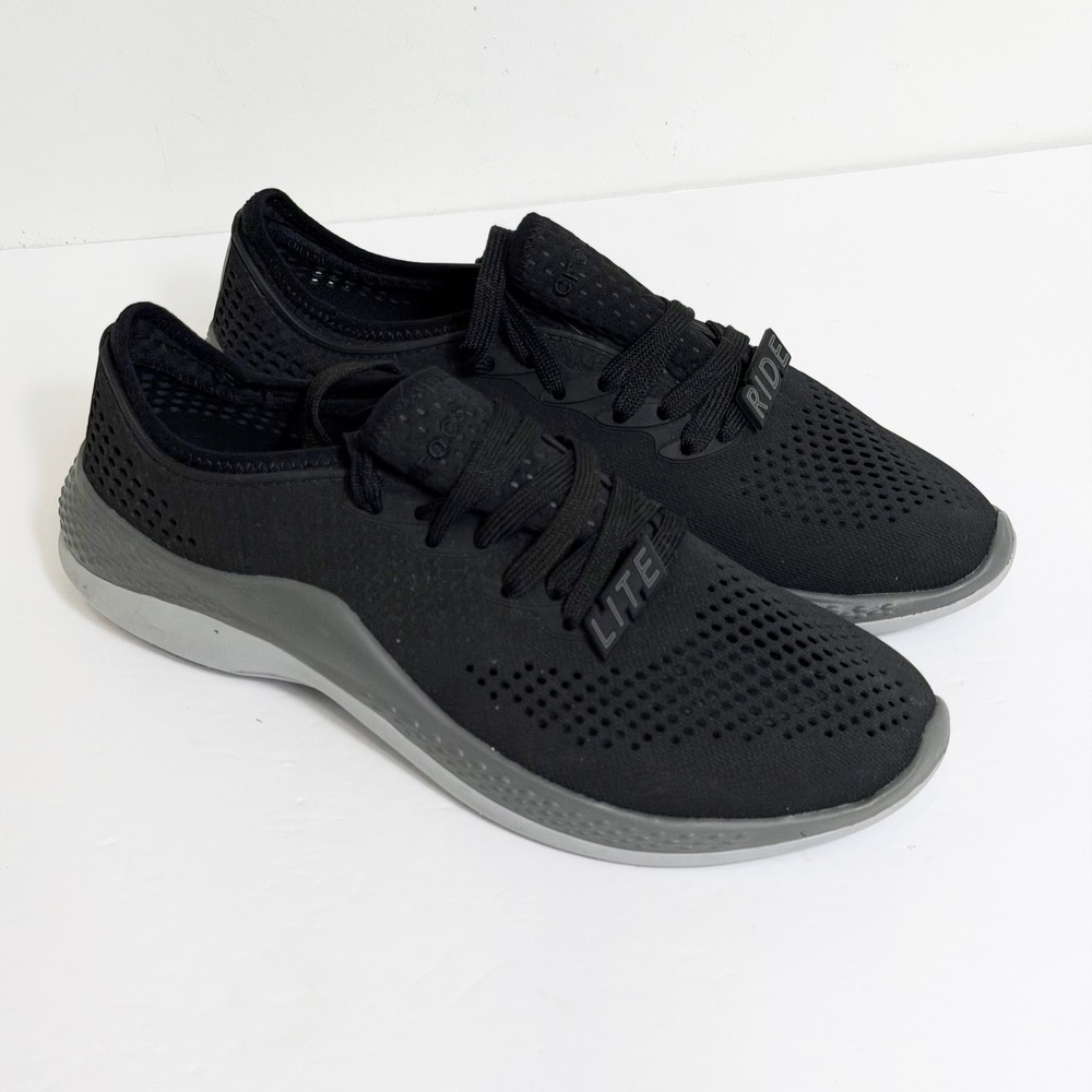 Crocs LiteRide 360 Pacer Women Size 9 Black Grey Athletic Sneakers 206705-0DD